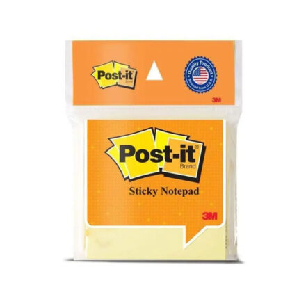 3M Post-it Sticky Notepad in bright Canary Yellow color, ideal for sticking reminders on surfaces like laptops, refrigerators, and more.
