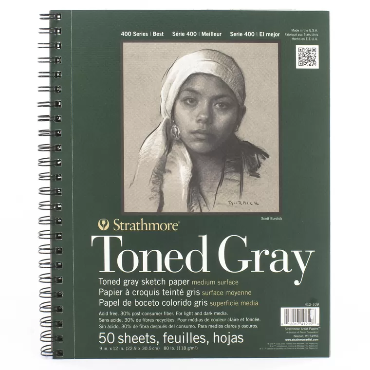 Strathmore 400 Series Toned Gray Sketch Pads- 50 Sheets