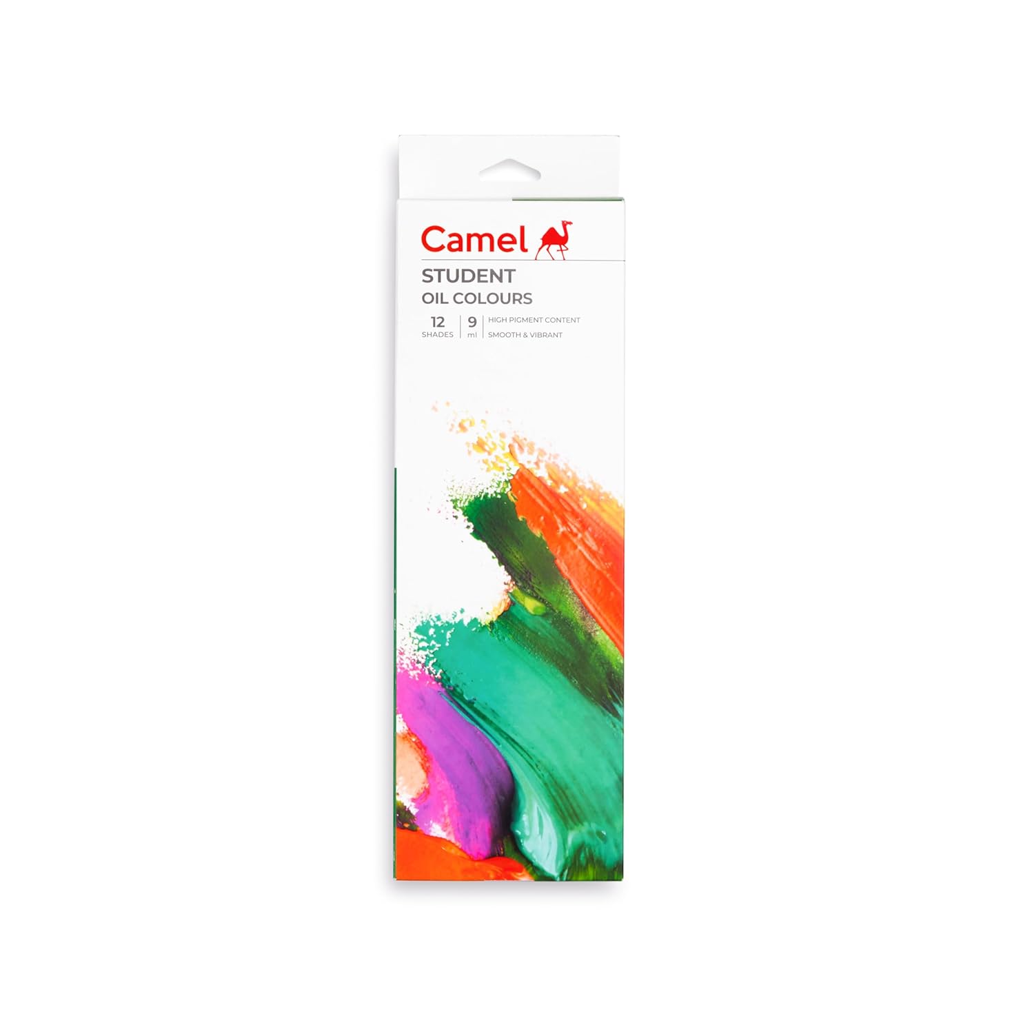 61bVCoyhsGL._SL1500_ Camel Student Oil Colour Set 12 Vibrant Colors 9ml Tubes - Image 1