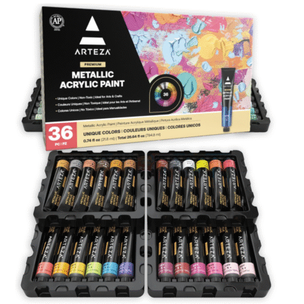 ARTEZA Metallic Acrylic Paint Set – 22ML