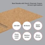 Anupam Khaki Sketchbook -  Wireo book - 140 GSM Cartridge Paper - Image 9