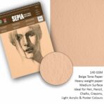 Anupam Sepia (Beige) Toned Sketchbook -140 GSM - Wireo Book - Image 5
