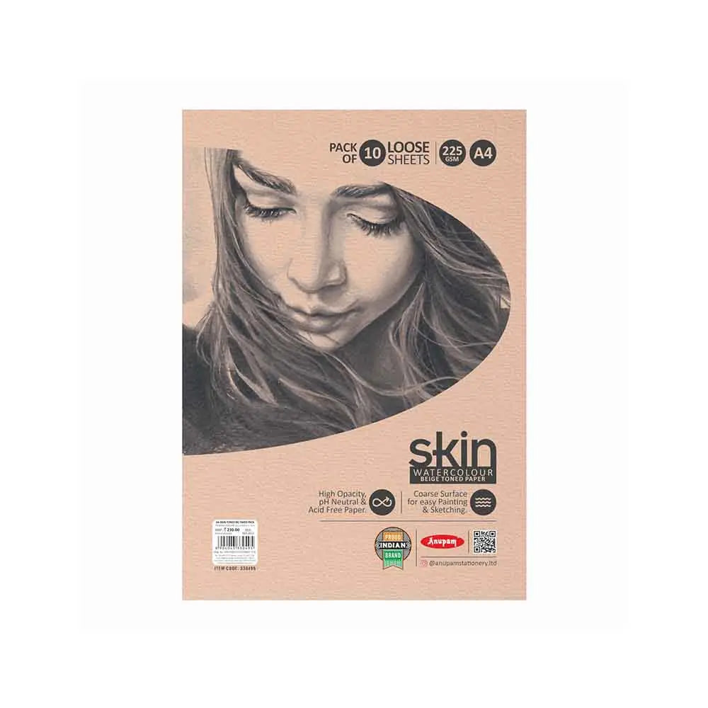 Anupam Skin Toned Watercolour Paper Loose Sheets 225gsm