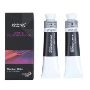 BRUSTRO Artist Gouache Titanium White 40ml (Pack of 2)