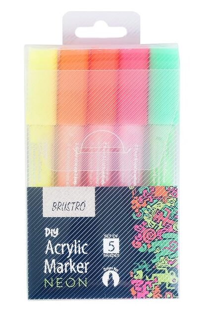 Brustro DIY Acrylic Marker Fluorescent Set of 5 Shades