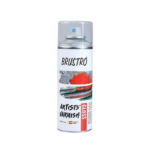 Brustro Artists' Gloss Varnish Spray - a spray that gives artwork a shiny finish and protects it.