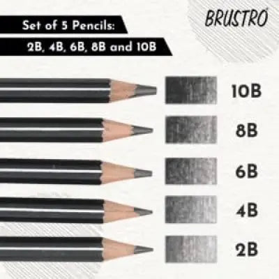 Brustro Graphite Pencil set of 5 (2B, 4B, 6B, 8B, 10B) Brustro Graphite Pencil set of 5 (2B, 4B, 6B, 8B, 10B)