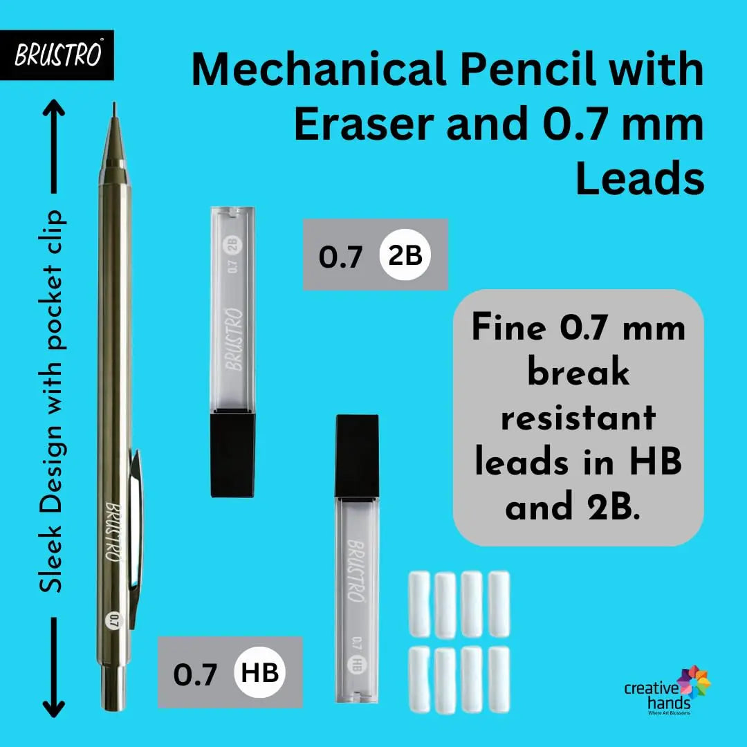 Brustro-Mechanical-Pencil-with-Eraser-Writing-Sketching-Drawing-Brustro-1693544965271.jpg Brustro Mechanical Pencil with Eraser Writing/Sketching/Drawing - Image 1