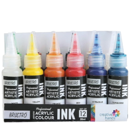 Brustro Professional Artists Acrylic Ink Set of 12 x 20ml
