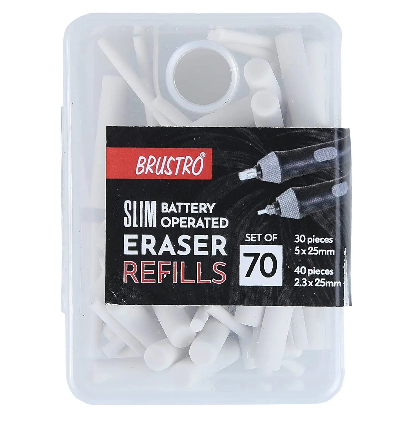 Brustro-Slim-Battery-Operated-Eraser-Refills-Set-Brustro-1667653654.jpg BRUSTRO Slim Battery Operated Eraser Refills (Set of 50 & 70 Pieces) - Image 1