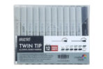 Brustro Twin Tip Alcohol Based Marker Set of 12 -Greys - Image 2