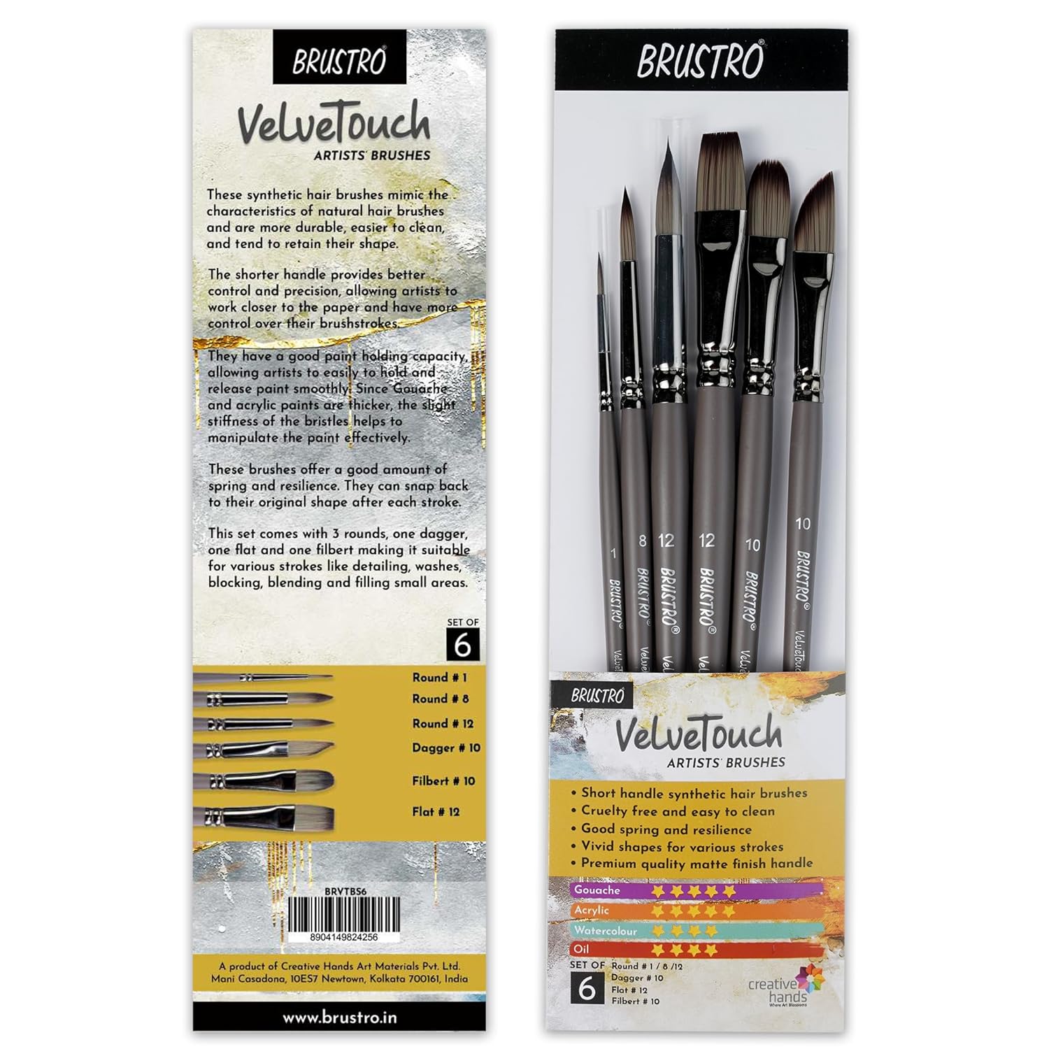 Brustro VelveTouch Artist Brush Set of 6 Brustro VelveTouch Artist Brush Set of 6