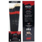 Brustro White Bristle Oil Acrylic Colour Round Brush Set Of 10