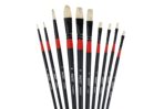 Brustro White Bristle Oil Acrylic Colour Round Brush Set Of 10