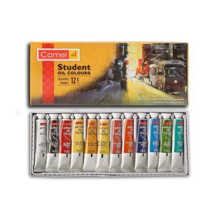 Camel Student Oil Colour Set - 12 Vibrant Colors (9ml & 20ml Tubes)