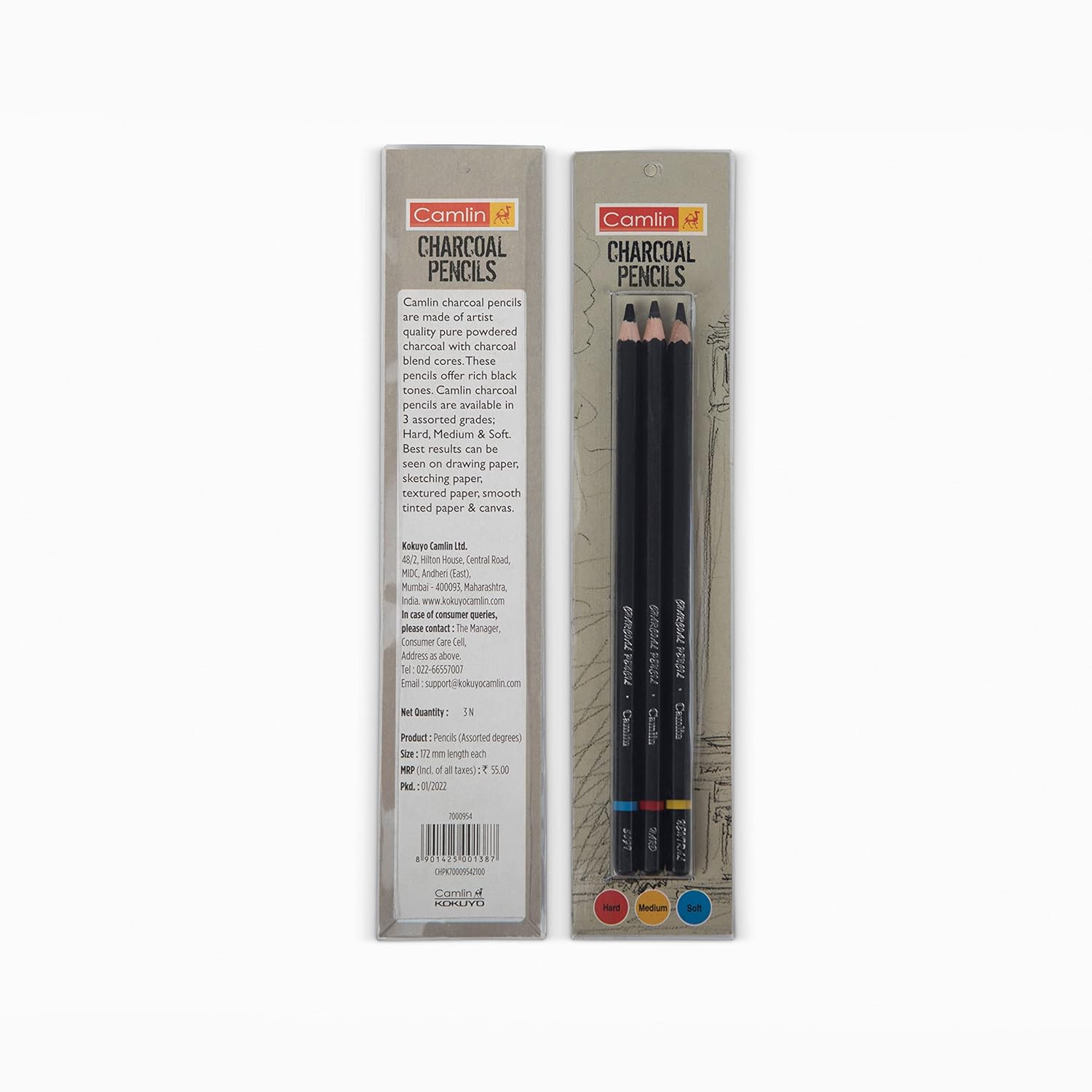 Camlin Charcoal Pencils Set Camlin Charcoal Pencils Set of 3