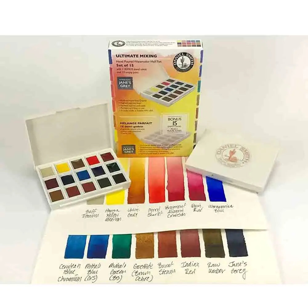 Daniel-Smith-Ultimate-Mixing-Set-of-15-Half-Pans-Daniel-Smith-1674192742.jpg Daniel Smith - Ultimate Mixing Set of 15 Half Pans - Image 1