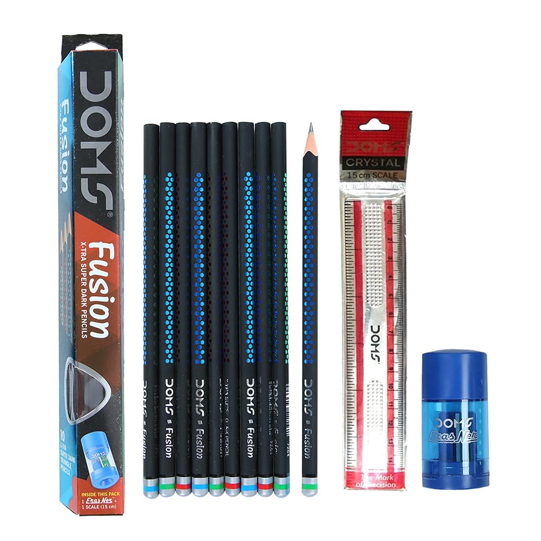 Doms Fusion Xtra Super Dark Pencil Box Doms Fusion X-TRA Super Dark Pencils Set Pack of 3pcs. - Image 1