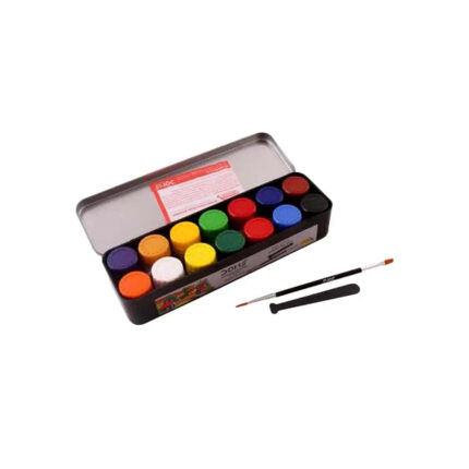 DOMS Poster Colours for Students in vibrant shades, featuring sets of 14 and 6 colours with an agitator for easy mixing, providing opaque tones and a smooth matte finish.