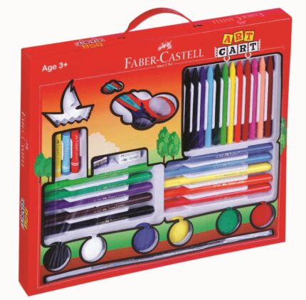 Faber Castell Art-Cart Kit (Assorted Crayons, Colour Pencils and Sketch pens)