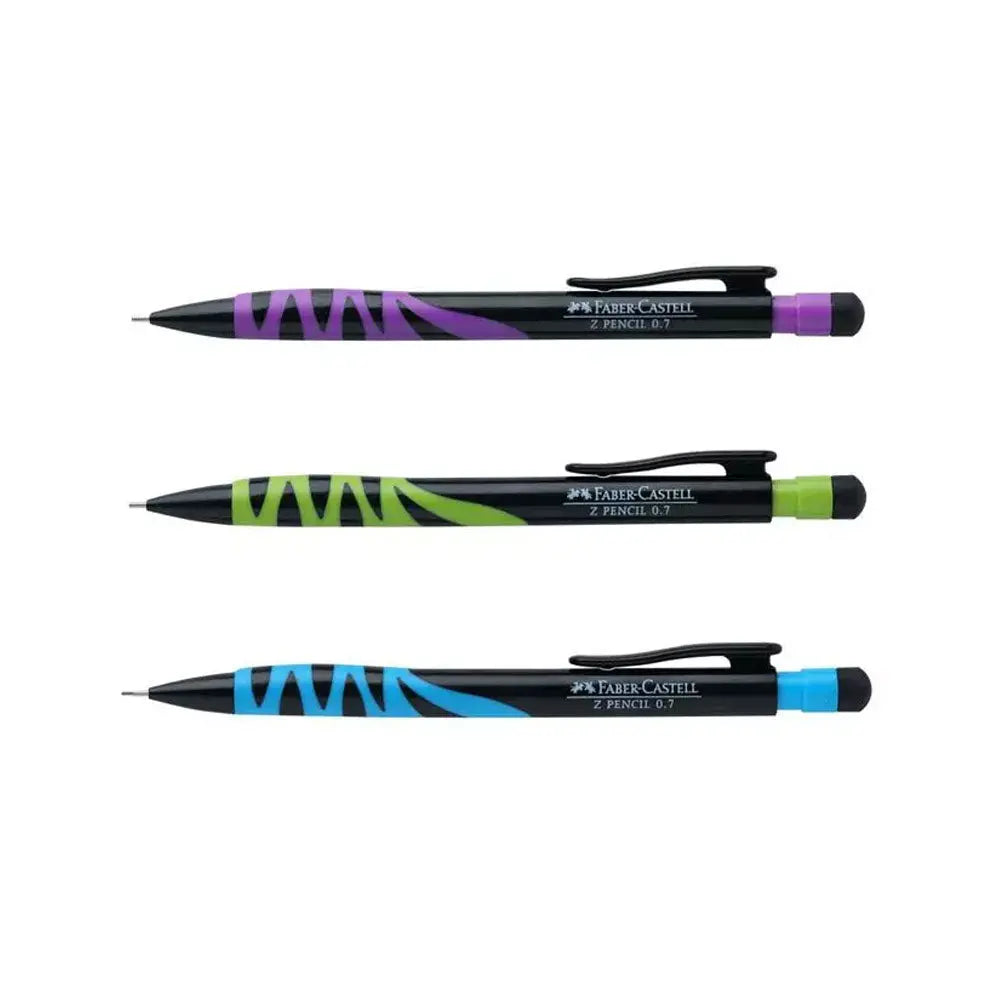 Faber Castell Z Mechanical Pencil with ergonomic grip and precise 0.5 mm or 0.7 mm lead for drawing, sketching, and writing tasks.