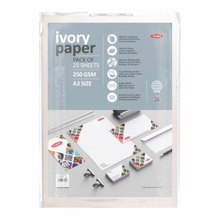 Anupam Ivory Paper Pack – 250GSM Loose Sheets