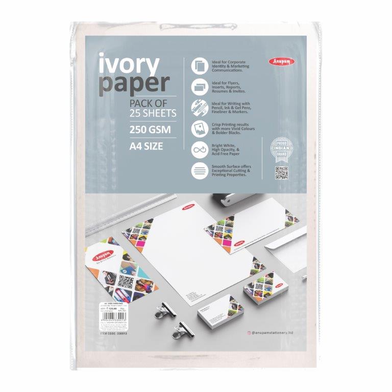 IVORY_PAPER_PACK_A4_1 Anupam Ivory Paper Pack – 250GSM Loose Sheets - Image 4
