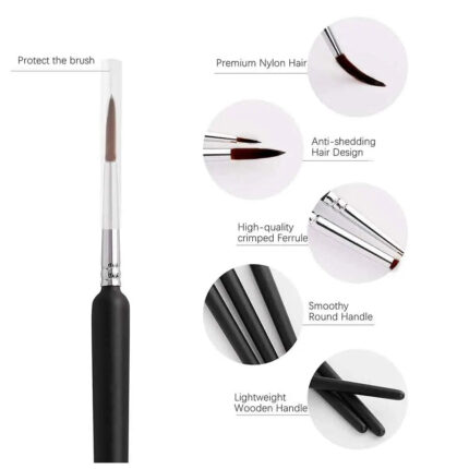 KeepSmilling Detail Paint Brush Set Set 6 Pcs Artist Brushes Suitable for Acrylic Painting, Face, Nail, Scale Model Painting