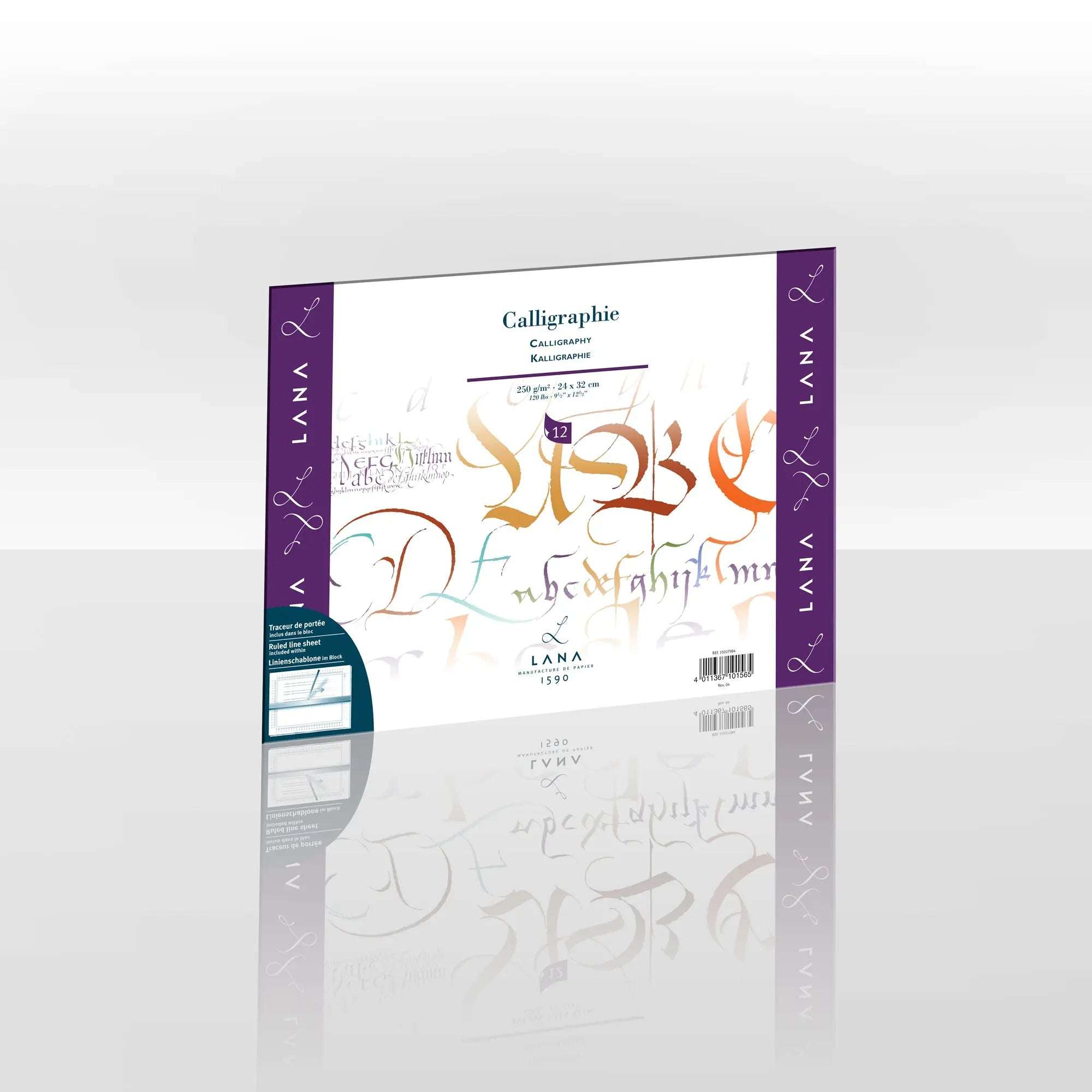 Lana-Calligraphie-Calligraphy-White-Ultra-Smooth-250GSM-Paper_Long-Side-Glued-Pad_12-SHT_-Lana-69832612.jpg Lana Calligraphy White Ultra Smooth 250GSM Paper,Long Side Glued Pad 12 SHT-(Per Pad) - Image 1