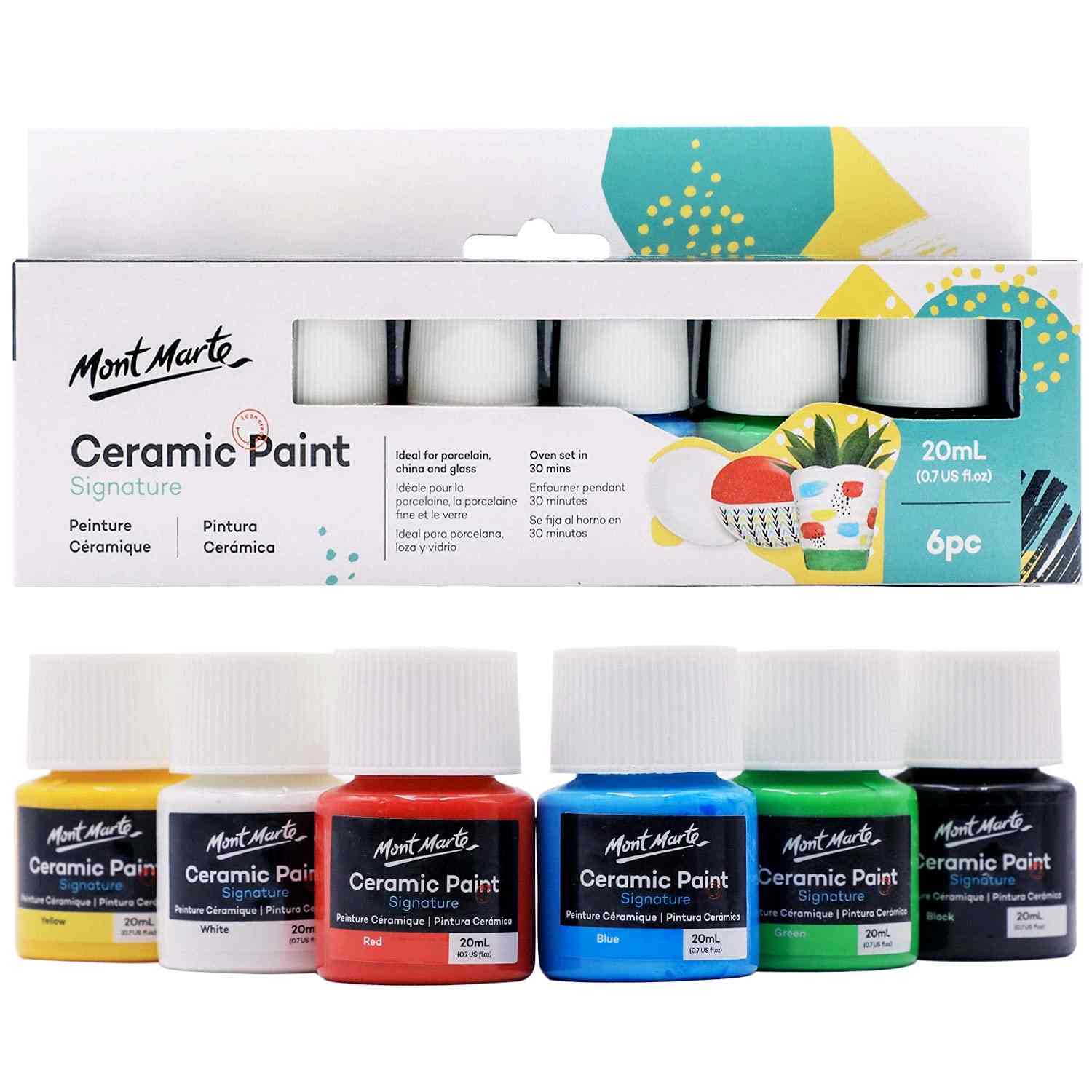 MM cermic1 Mont Marte Ceramic Paint Signature 6pc x 20ml (0.7oz) - Image 1