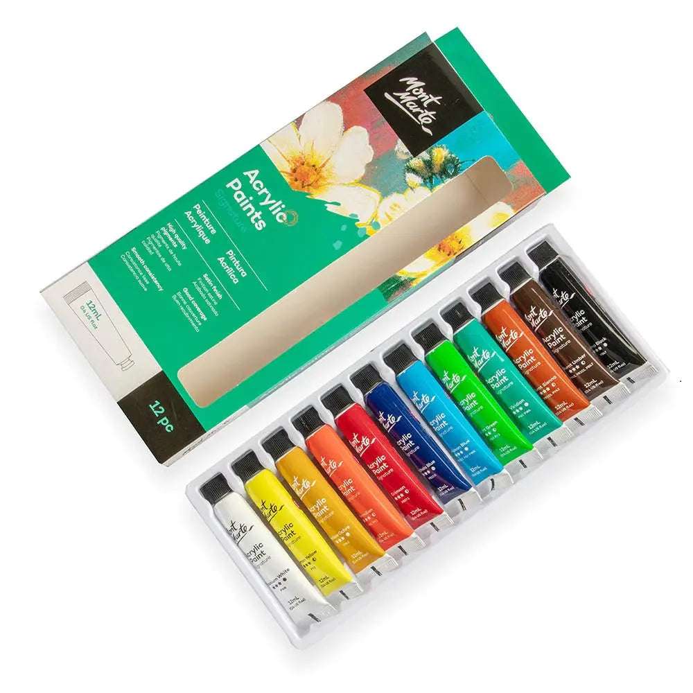 Mont-Marte-Signature-Acrylic-Colour-Set-of-12-x-12ml-Mont-Marte-1687949379455_b6e08d9a-5e72-4155-8ff0-7ff110313ab3.jpg Mont Marte Signature Acrylic Colour Set - Image 1