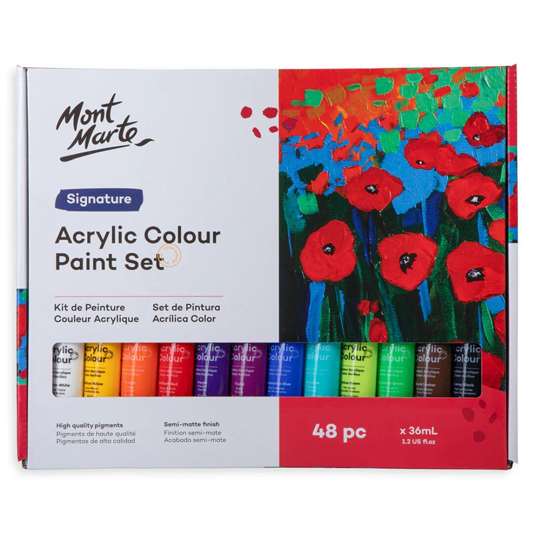 Mont Marte Signature Acrylic Paint Set 48Pc x 36ml Mont Marte Signature Acrylic Paint Set 48Pc x 36ml