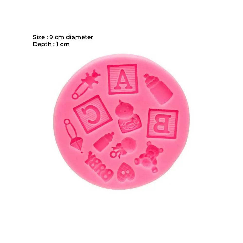 Pablo Art 12 Design ABC Baby Shower Pattern Silicone Mould Pablo Art 12 Design ABC Baby Shower Pattern Silicone Mould