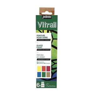 Pebeo Vitrail Glass Paint - 6 x 20 ml - Initiation Set
