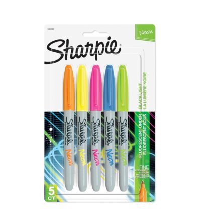 Sharpie Fine Neon Marker Assorted 5 Colour Set