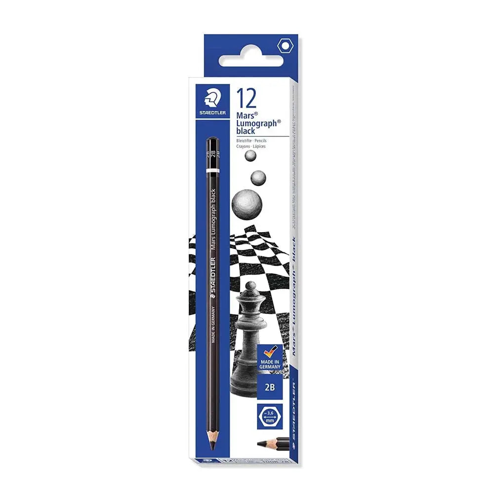 Staedtler-Mars-Lumograph-Black-Pencils-Staedtler-1667647995.jpg Staedtler Mars Lumograph 6B Black Pencil Pack Of 12 - Image 9