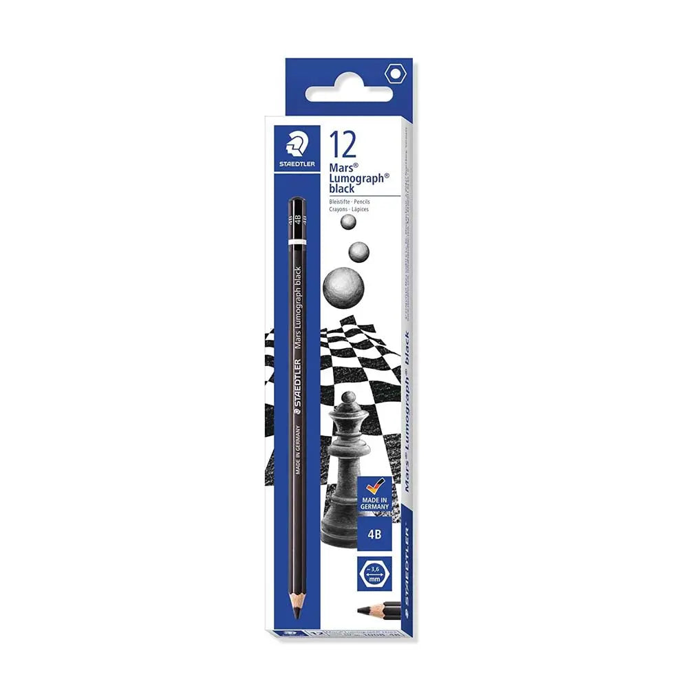 Staedtler-Mars-Lumograph-Black-Pencils-Staedtler-1667647999.jpg Staedtler Mars Lumograph 6B Black Pencil Pack Of 12 - Image 10