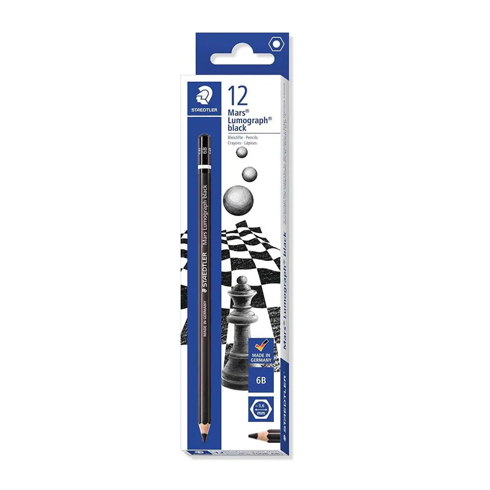 Staedtler-Mars-Lumograph-Black-Pencils-Staedtler-1667648006.jpg Staedtler Mars Lumograph 6B Black Pencil Pack Of 12 - Image 12