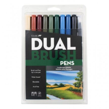 Tombow Dual Brush Pen Art Markers, Landscape, 10-Pack