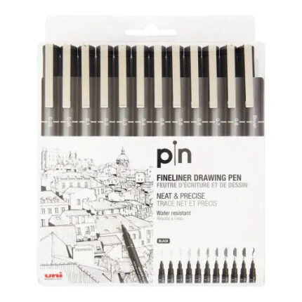 UniBall Pin Fineliner Drawing Pen Set of 12