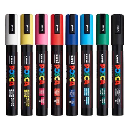 Uniball Posca 5M Markers with Medium Point Pen Tips for Fabric, Glass Paint, Metal Paint
