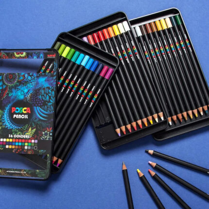 Uniball Posca KPE-200 Oil Colour Pencil Set 36 In Box