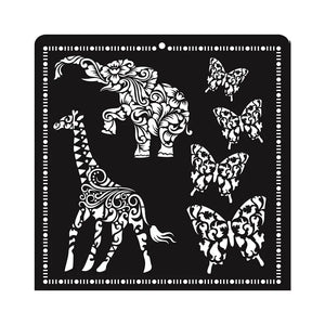 iCraft-Layering-Stencil-12X12-8815-iCraft-1667640140.jpg iCraft Layering Stencil- 12X12 - 8815 Animals design - Image 1