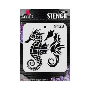 iCraft-Mini-Turtle-Stencil-4X4-9123-iCraft-1667639761.jpg iCraft Mini Stencil - 4X4 - 9123 Sea horse design - Image 1