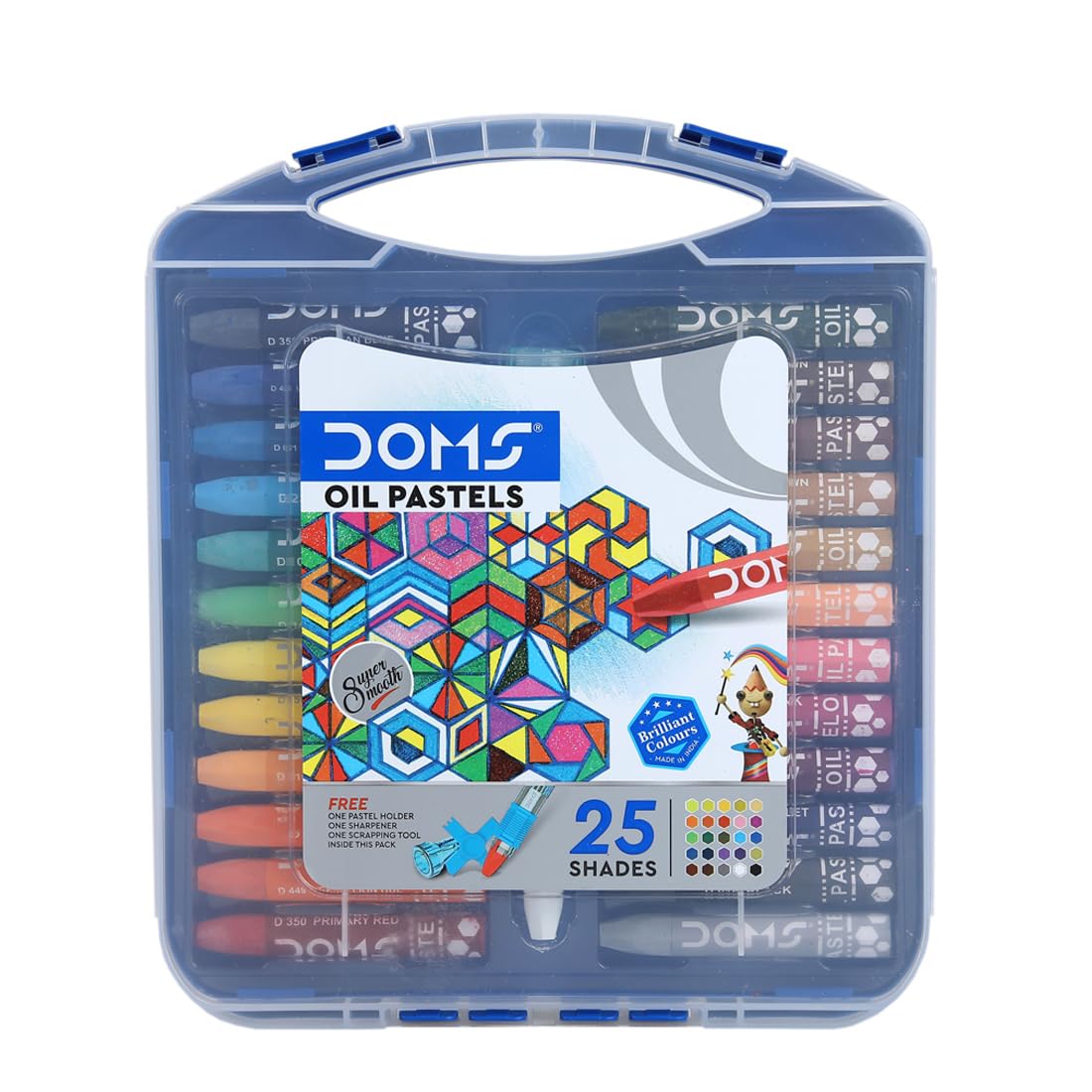 DOMS Non-Toxic Hexagonal Jumbo Oil Pastel Set in Plastic Carry Case Doms Jumbo Oil Pastel Set - Non-Toxic Hexagonal Crayons in Plastic Carry Case - Image 1