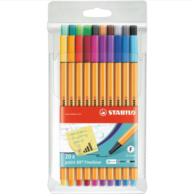 Stabilo Point 88 Fineliner Assorted Colors Pack Of 20