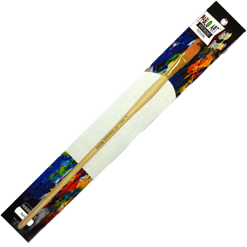 Flat Premium Paint Brush Size 8 by Pablo Art, ideal for acrylic, oil, and watercolor painting with high-quality synthetic bristles
