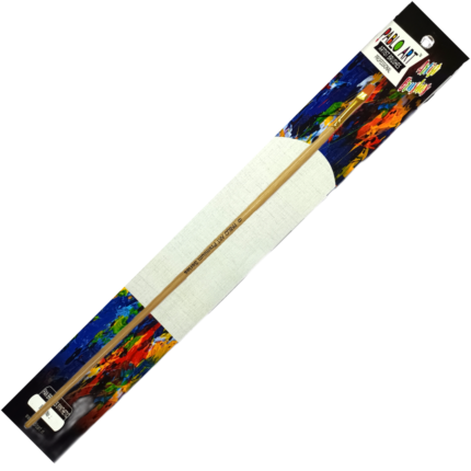 Close-up of Pablo Art Artists Flat Premium Brush Sizes 0 showcasing soft synthetic bristles and ergonomic handle, ideal for precision painting.