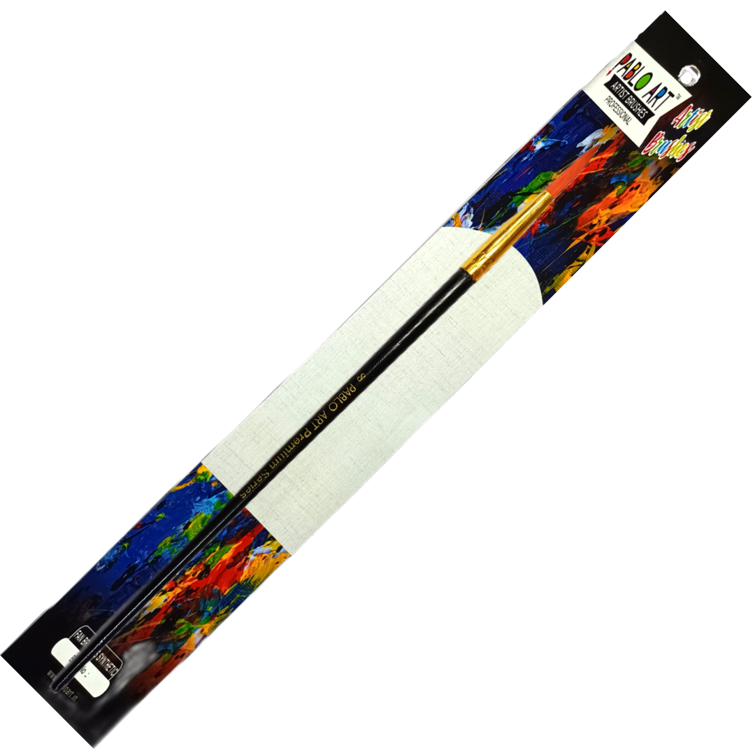 4-1-1.png Close-up of Pablo Art Premium Artists Brush Size 8 Round with high-quality bristles and ergonomic handle for precision painting