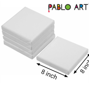 Stretched Canvas Board, 8x8 Canvas, Acrylic Painting Canvas, Oil Painting Canvas, Square Canvas Board, Primed Art Canvas, DIY Wall Art Canvas, Canvas for Beginners, Canvas for Professionals, Eco-Friendly Canvas.